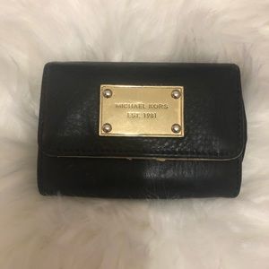 Michael Kors black small leather wallet